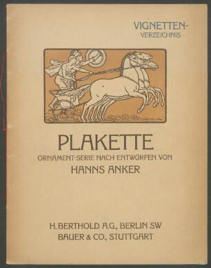 Plakette: Ornament-Serie nach Entwürfen von Hanns Anker, Vignetten-Verzeichnis