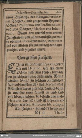 Von grossen Fressern