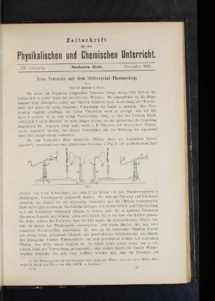 Sechstes Heft. November 1896.