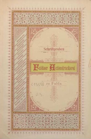 Schriftproben der Fuldaer Actiendruckerei zu Fulda