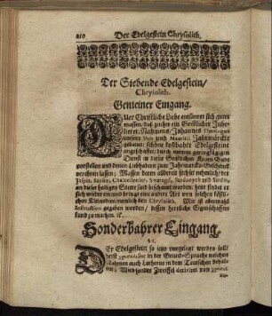 Der Siebende Edelgestein/ Chrylolith.