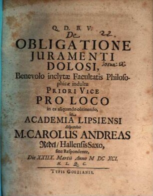 De obligatione iuramenti dolosi