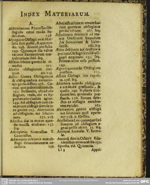 Index Materiarum