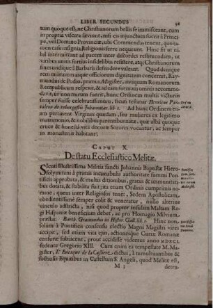 Caput X. De statu Ecclesiastico Melitae
