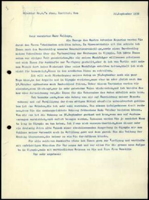 G. Karo an A. von Gerkan