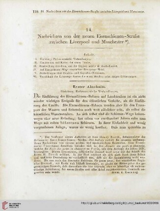 6: Nachrichten von der neuen Eisenschienen-Straße zwischen Liverpool und Manchester, [1]