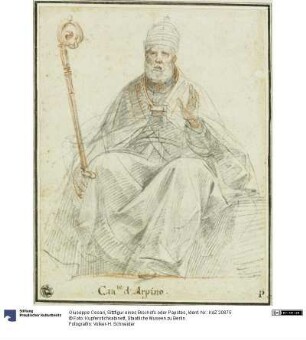 Sitzfigur eines Bischofs oder Papstes