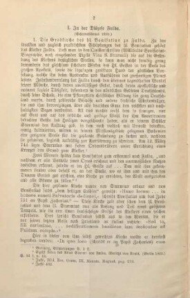 I. In der Diözese Fulda. (Schematismus 1899.)