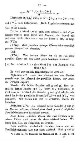 § 4. Der Abstand zweier Geraden des Raumes von einander.
