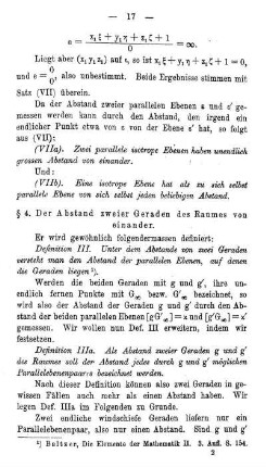 § 4. Der Abstand zweier Geraden des Raumes von einander.