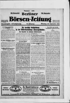 Berliner Börsen-Zeitung, Abendausgabe