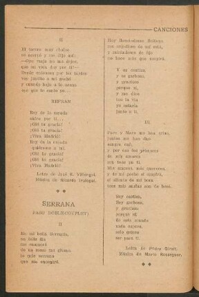 Serrana : (Paso doble-couplet)