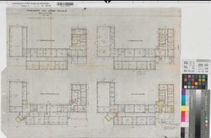 Recklinghausen (Recklinghausen) Freiherr vom Stein-Schule Aufbaugymnasium Umbau und Erweiterung Grundrisse 1959 1 : 200 54 x 72 Pause Staatshochbauamt Recklinghausen Regierung Münster Nr. 34121