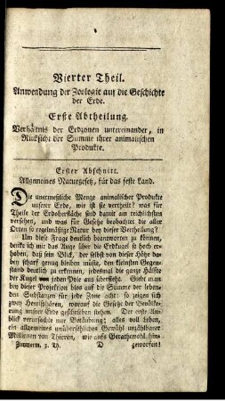 Erste Abtheilung. Verhältnis der Erdzonen untereinander...