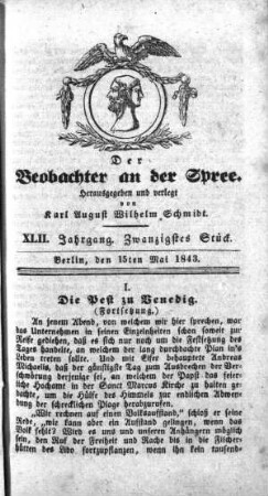 20. Stueck, 15. Mai 1843