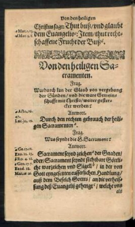 Von den heiligen Sacramenten.