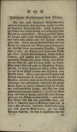 Fabelhafte Erzählungen von China.