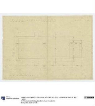 Gewerbeausstellung Dombauhütte, München, Grundriss Fundamente