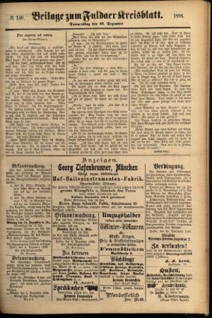 Zweite Ausgabe vom Donnerstag, den 10. Dezember 1896.