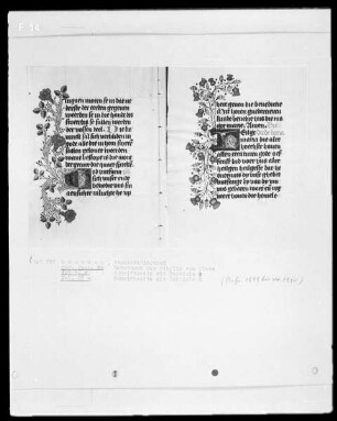 Gebetbuch der Prinzessin Sibylla von Kleve — Initiale H mit anschließender Ranke, Folio 25verso