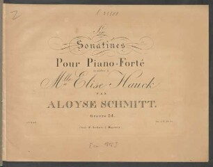Six Sonatines Pour Piano-Forté : Oeuvre 14.