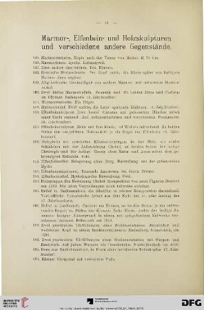 Marmor-, Elfenbein- und Holzskulpturen und verschiedene andere Gegenstände (Nr. 345-384)