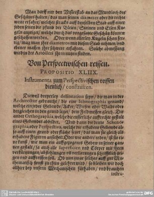 Von Perspectivischen reissen. Propositio XLIIX.