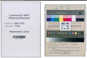 Entnazifizierung Ernst Hasenclever , geb. 08.03.1866 (Makler)