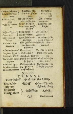 XLIII. De Navi.