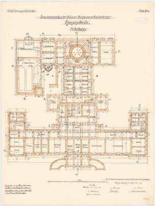 Kaserne, Landeck Erweiterung: Hauptgebäude: Grundriss Keller 1:100