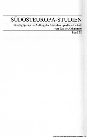 Germany and Southeastern Europe : aspects of relations in the twentieth century = Deutschland und Südosteuropa