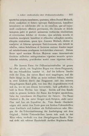Archivalisches über Präkonisationsbullen