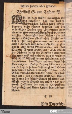 Meinen sondern lieben Freunden Christoff S. und Caspar B.