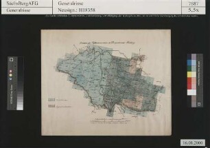 Geschworenenreviere; Übersichtskarte im Bergamtsrevier Freiberg