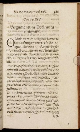 Caput XVI. Argumentum Decimum quintum.