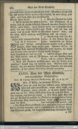 XXXIII. Von der Welt Eitelkeit, und menschlicher Mühseligkeit