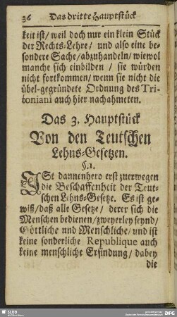 Das 3. Hauptstück Von den Teutschen Lehns-Gesetzen