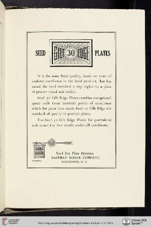 Seed Dry Plate Division, Eastman Kodak Company [Seed Gilt Edge 30 Plates]