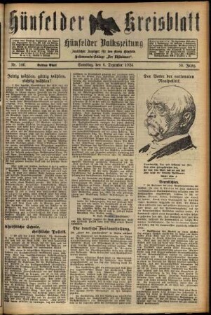 Dritte Ausgabe vom Samstag, den 06. Dezember 1924.