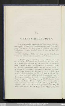 II. Grammatische Noten.