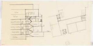 Geschäftshaus Joachimstaler Straße 1, Berlin-Charlottenburg: Schnitt und Grundriss Skizze