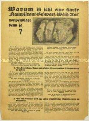 Aufruf der Kampffront Schwarz-Weiß-Rot zur Reichstagswahl 1933