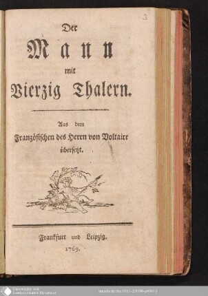 Der Mann mit Vierzig Thalern