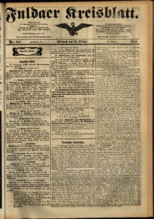 Zweite Ausgabe vom Mittwoch, den 20. Oktober 1909.