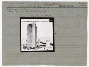 Pläne: Hochhausprojekt PH 1 (Entwurf VEB Typenprojektierung bei der Deutschen Bauakademie). Berlin, Mitte, Stadtzentrum