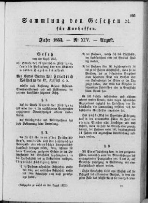 Sammlung von Gesetzen cc. für Kurhessen