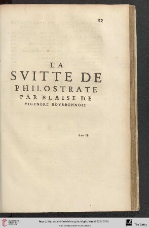 La suitte de Philostrate par blaise de vigenere bourbonnois