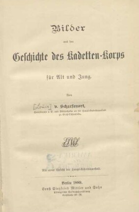 Bilder aus der Geschichte des Kadetten-Korps für Alt und Jung : mit einer Ansicht der Haupt-Kadettenanstalt
