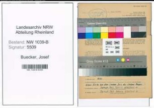 Entnazifizierung Josef Buecker , geb. 09.09.1904 (Kaufmann)