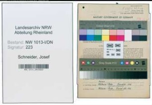 Entnazifizierung Josef Schneider , geb. 05.08.1906 (Ingenieur)